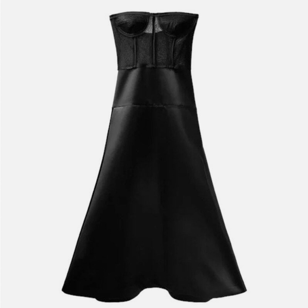 NEVER WORN - Zara Satin Lace Bustier Corset Dress